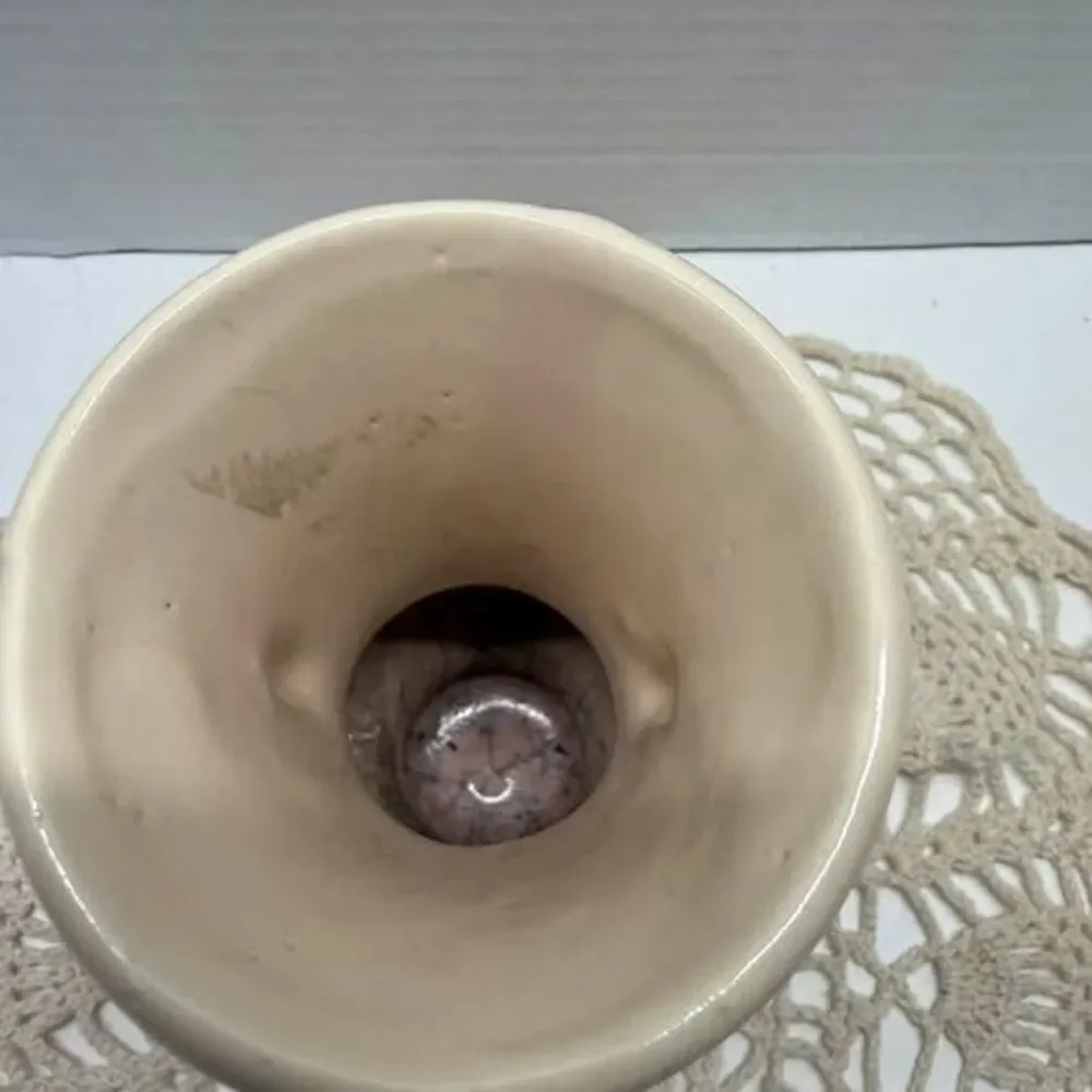 Vintage Cream Ceramic Double Handled Vase